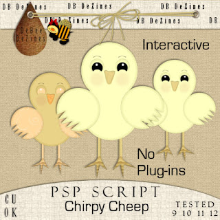 Chick script freebie (DeBee DeZines) Chirpy+Cheep+Preview