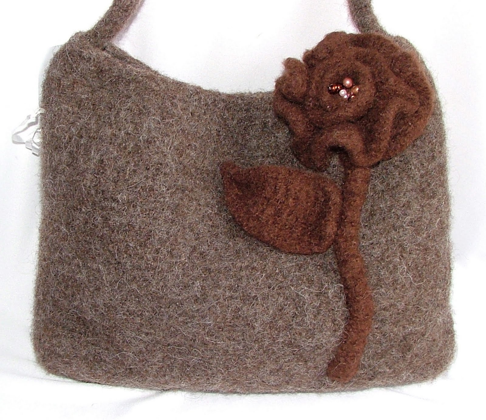 Felted wool crocheted purses Yen4Yarn
