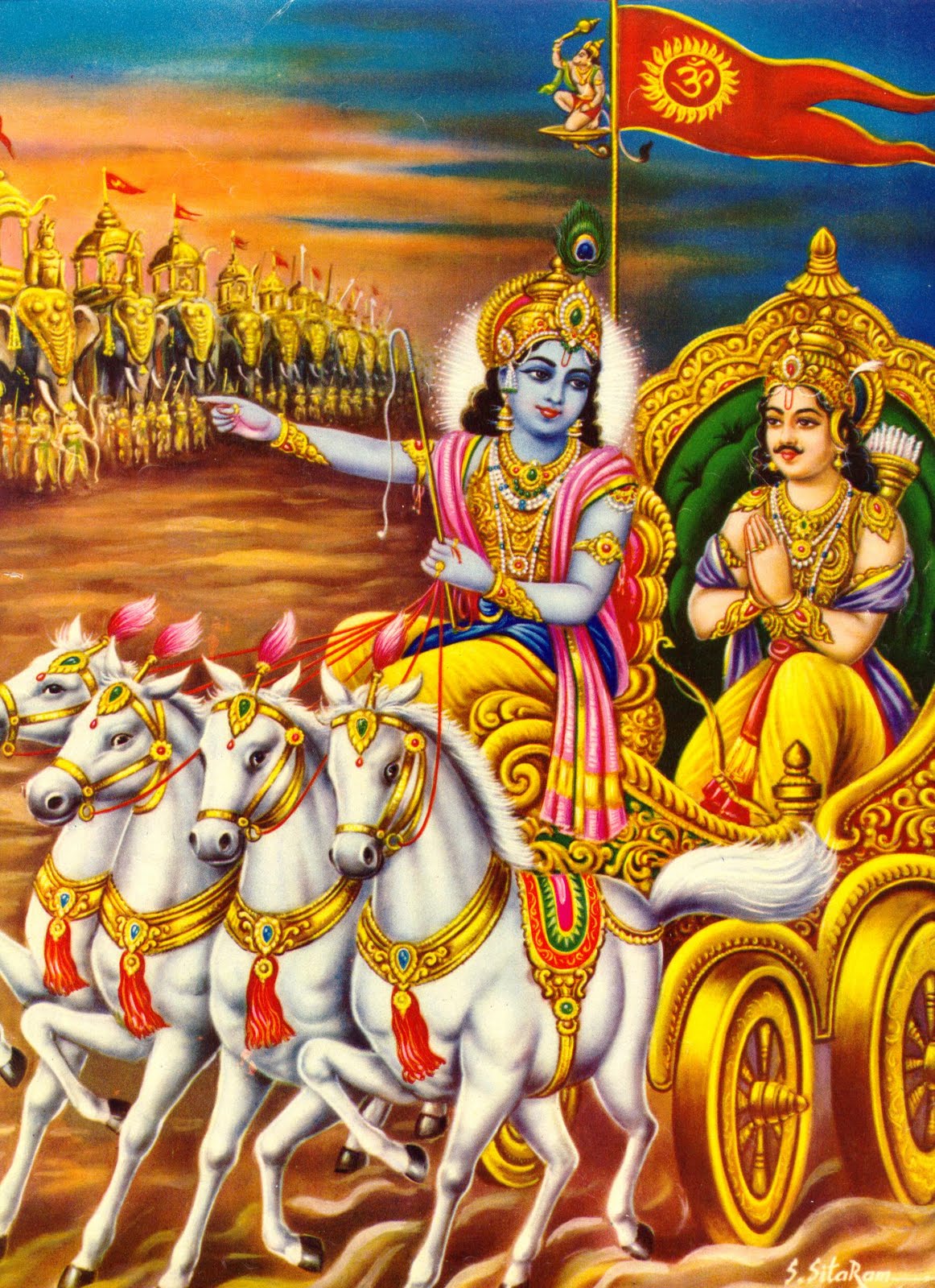 Krishna Preaching Arjuna