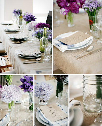 The shades of purple with burlap are so perfect The shades of purple with burlap are so perfect