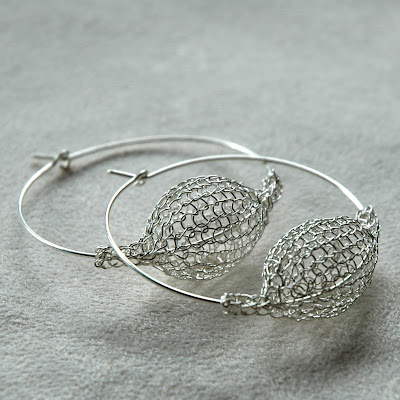 silver wire crochet hoops 