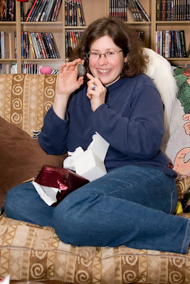 Beth with a fimo clay owl