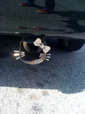 This Ferrari's aftermarket Hello Kitty exhaust tips command it. To all the This Ferrari's aftermarket Hello Kitty exhaust tips command it. To all the