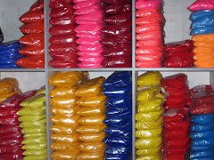 bags of colored powder