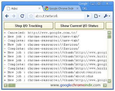 Google Chrome Network Kayıtları