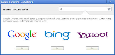Google Chrome Arama Motoru Seçin