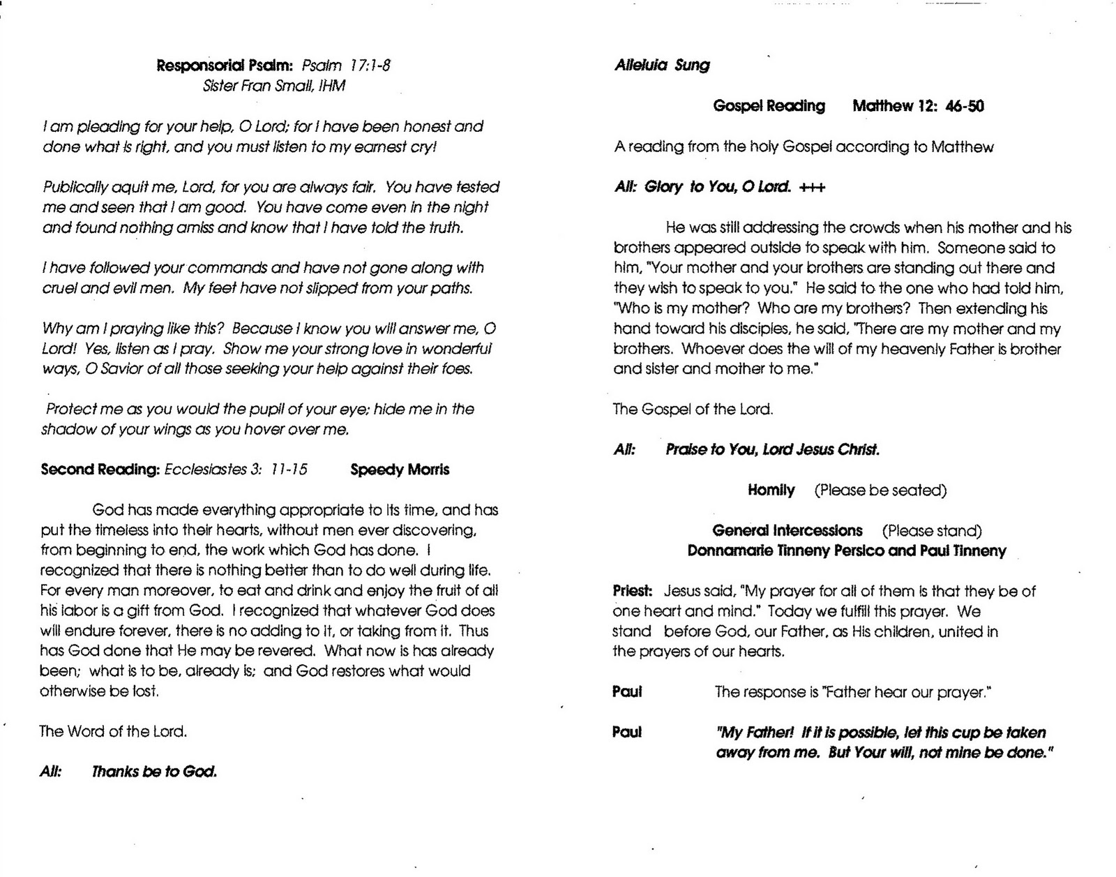 catholic funeral program