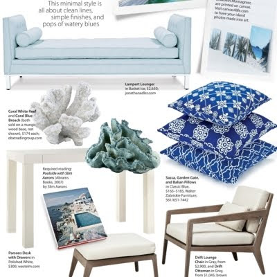 white and blue corals faux