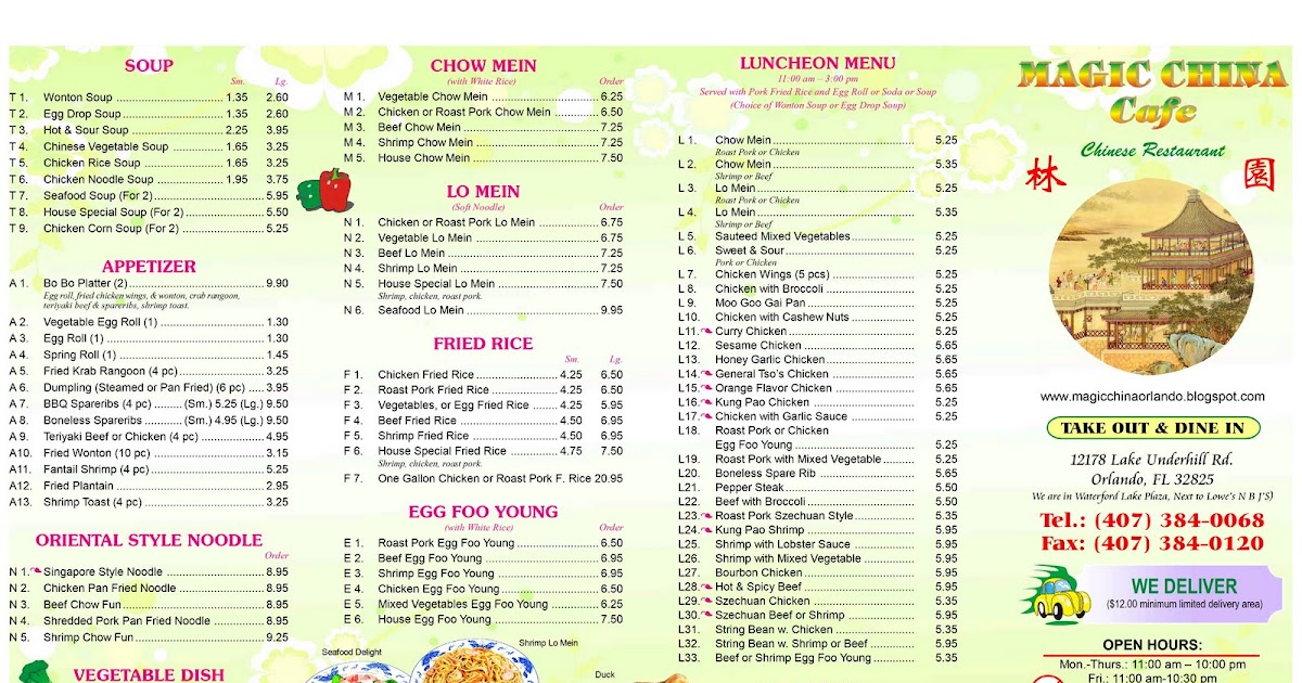 Magic China Chinese Restaurant Magic China Menu!!