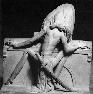 Jean-Pierre Dantan (* 1800 Paris, + 1869 Baden-Baden): Liszt spielt Klavier, 1836, Gips, 21 cm hoch, Musée Carnavalet, Paris
