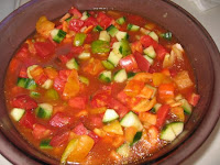 a color photograph of beautiful Gazpacho in a bowl