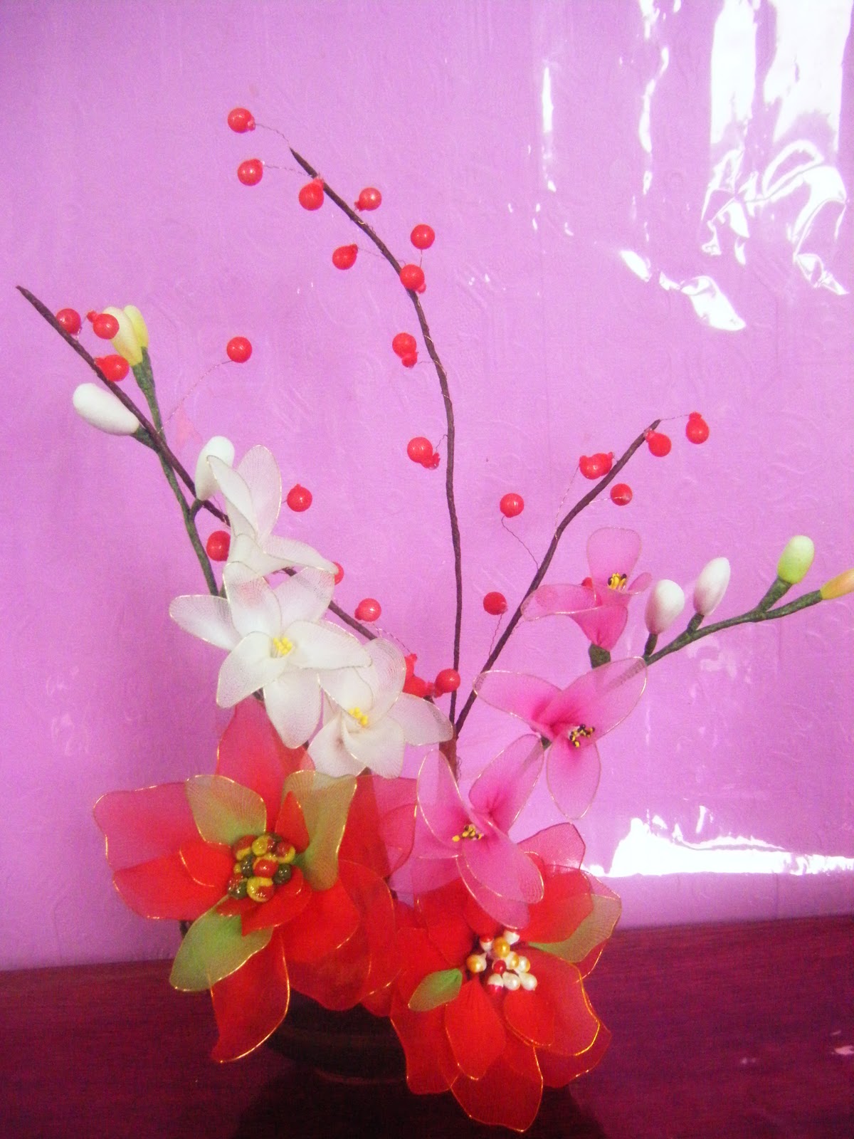 Handmade flowers Nylon flowers