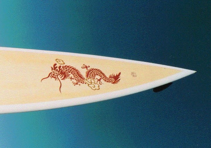 Hollow wooden surfboard plans Dragon Board 13'9".