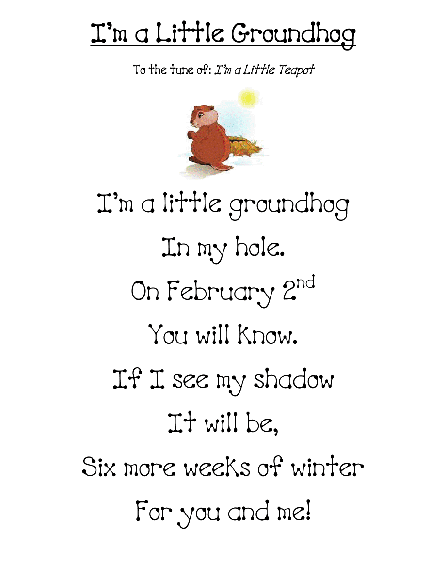 groundhog day poem groundhog day in grade groundhog day poem groundhog day in grade
