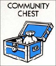 design context: community chest cards are yellow