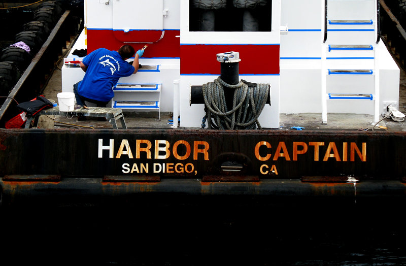 painting the harbor captain; click for previous post
