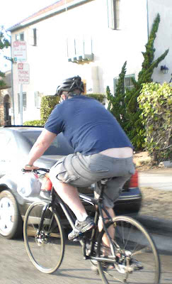 Biker Shows Butt on 11th Street - Santa Monica