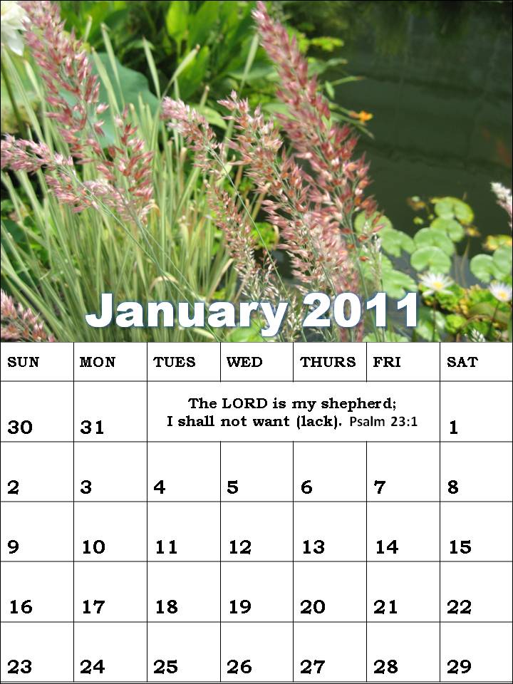 Christian January 2011 Planner