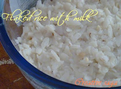 flaked rice with milk/aval nanachathu flaked rice with milk