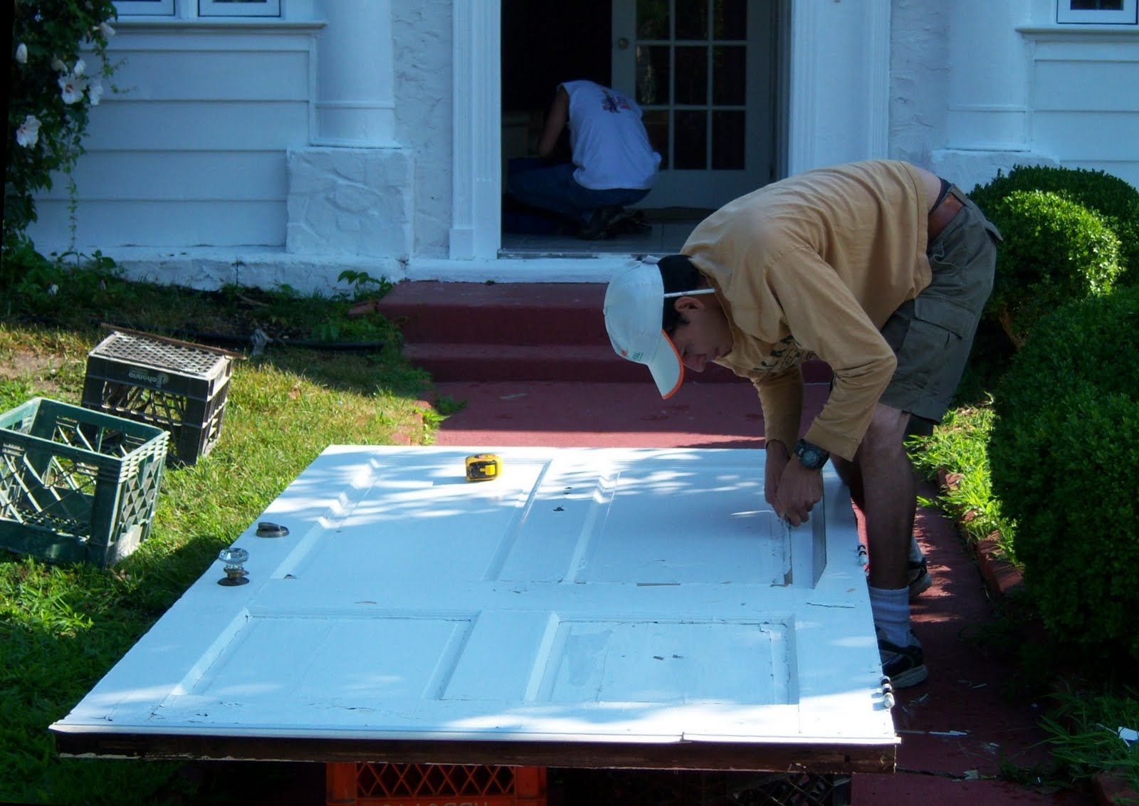 VSquare Improvements Replace wood door panels with etched glass