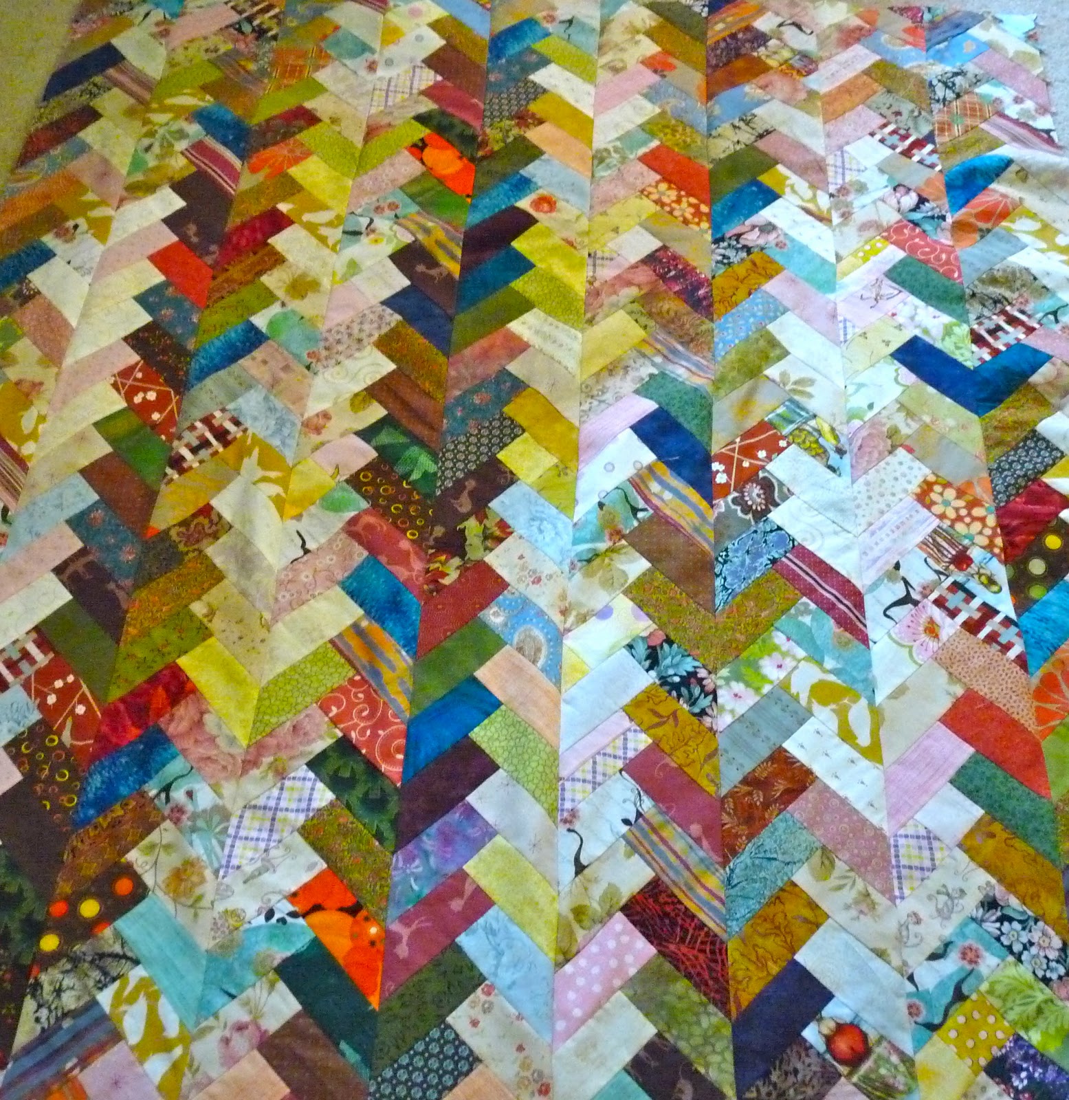 Feeling Simply Quilty Friendship Braid Scrap Quilt Top Done