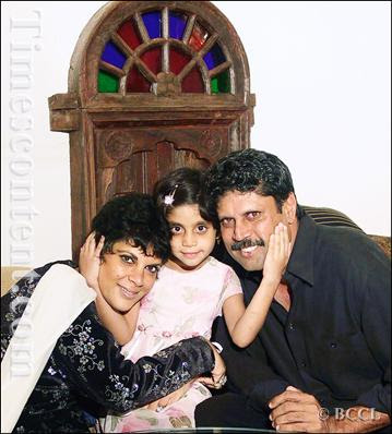 Kapil Dev with wife Romi Dev and daughter Amiya Dev