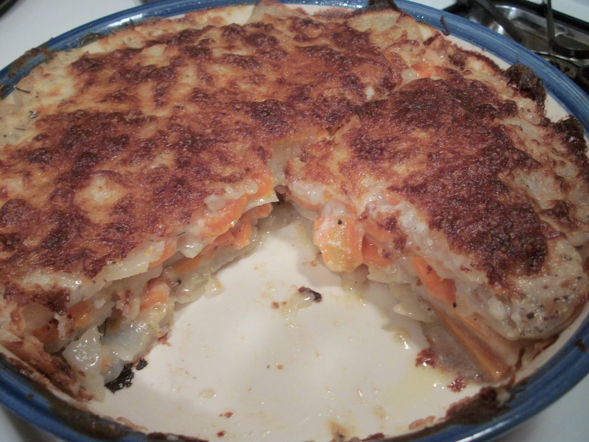 Cook with Sara Carrot and Potato Gratin