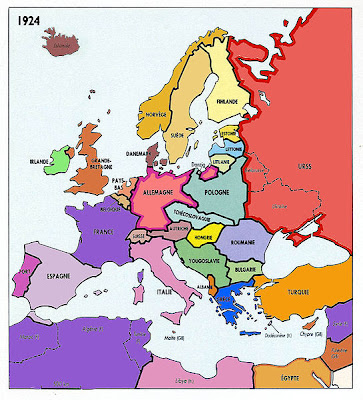 Carte De L'Europe En 1924 Carte de l'Europe en 1924