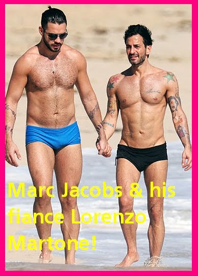 Marc Jacobs' ex-fiance Lorenzo Martone sports Louis Vuitton trunks and  matching towel as he stretches on the beach