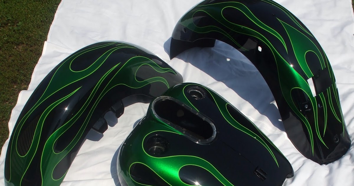 Al's Custom Paint Works "CandyFlames" 5 Piece Road King Set