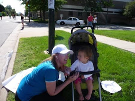 Giving support to Aunt Eileen while running a 1/2 marathon