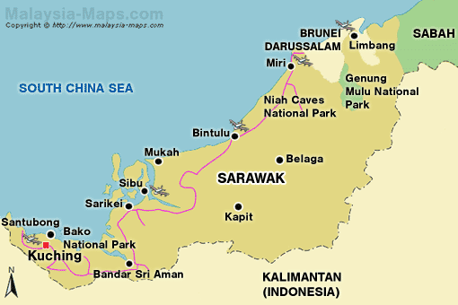 peta sarawak | sarawak map | Iban4u