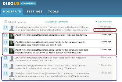 the disqus dashboard blogger