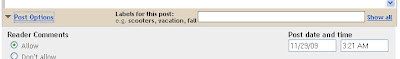 blogger post options