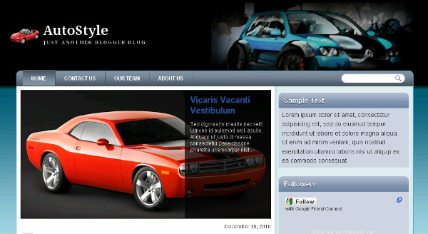 Auto Style Blogger Template Best Motor Blogger Templates