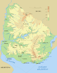 Mapa Físico de Uruguay