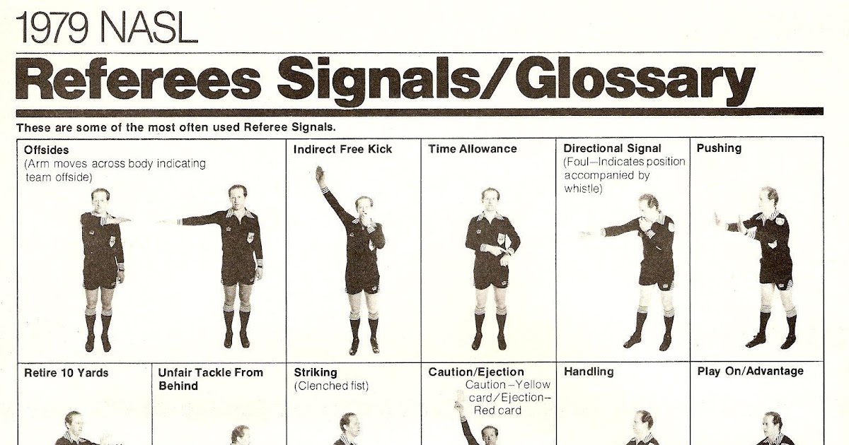 THE VINTAGE FOOTBALL CLUB REFEREES SIGNALS