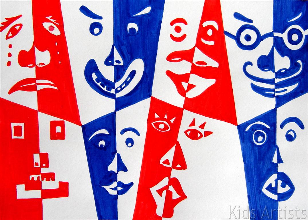 Kids Artists Mirror faces