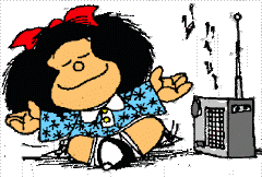 Mafalda escucha la radio