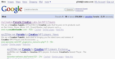 We Are No. 1 Creative Fansite @ Google