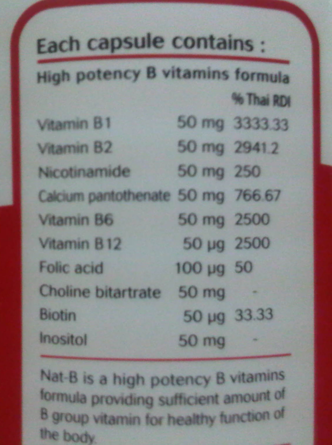Knowledge Base. Vitamin B Complex ( Blackmore VS nat B )