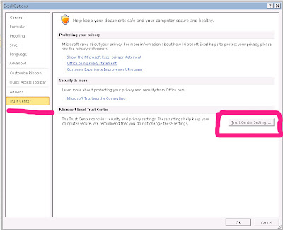 Excel 2010 : Disable Protected View In Microsoft Office 2010