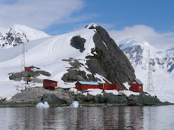 Almirante Brown Argentinian Research Station (snowslide chutes behind)