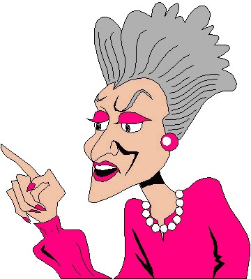 This "old lady with a walker" clip art image is available as part of a