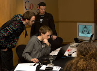 Collaboration. Thomas, Steve and Jeffrey - and the back of my head.