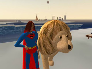 second life - lion on the beach