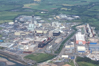 Sellafield nuclear reprocessing pant in Cumbria, UK, from the air