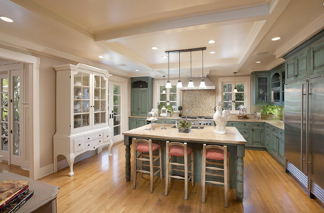 Fauna decorativa: Isla de cocina como mesa / Kitchen island as eating table