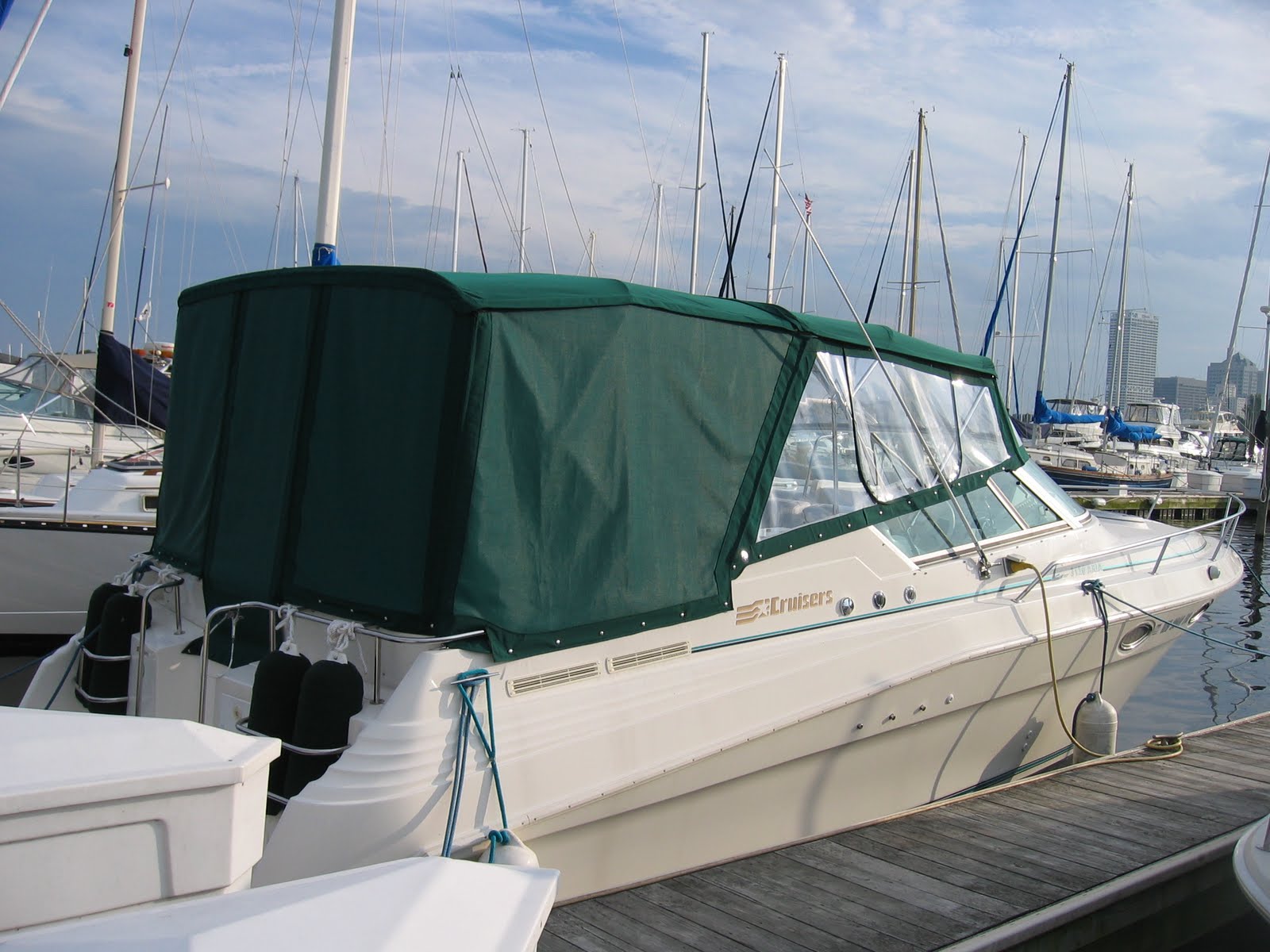 Homestyle Custom Upholstery and Awning Green Boat Enclosure