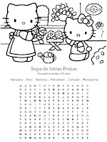 Hello Kitty: Sopa de letras - Frutas